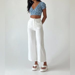 PRINCESS POLLY SIMONA PANTS WHITE | Size 2